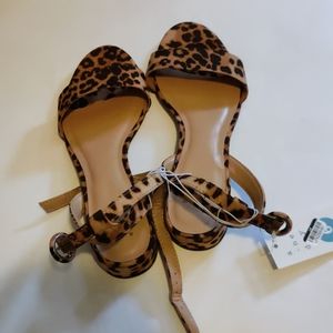 Winona leopard ankle strap sandals Brown